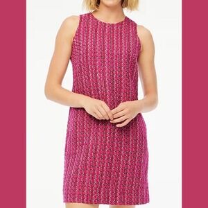 NEW J.Crew Size 10 Tweed Sleeveless Sheath Dress Pink Jewel Tone Business Casual